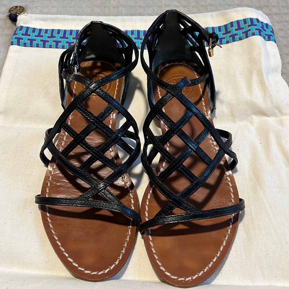 Tory Burch Black Gladiator Sandals